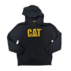 Cat Caterpillar Equipment Black Hoodie Sweatshirt Sweater Kids Size Medium 10 12